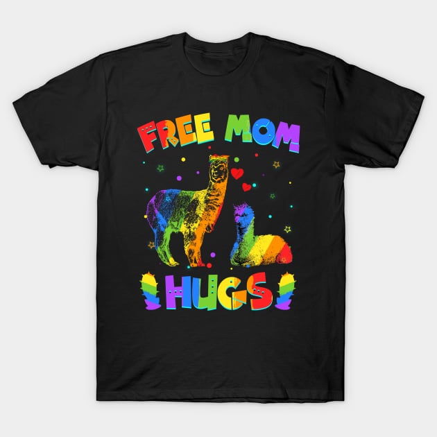 Free Mom Hugs Llama LGBT Pride T-Shirt by Terryeare